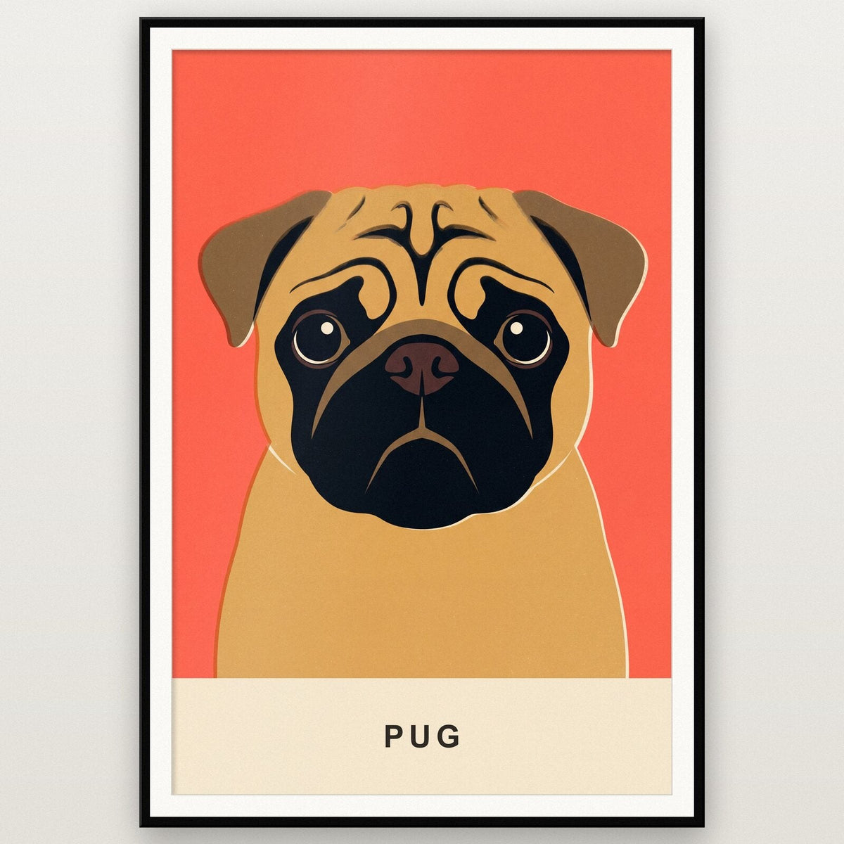 Pug Dog Portrait Art Print