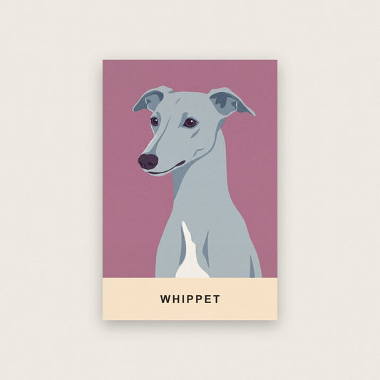 Whippet Dog Portrait Art Print