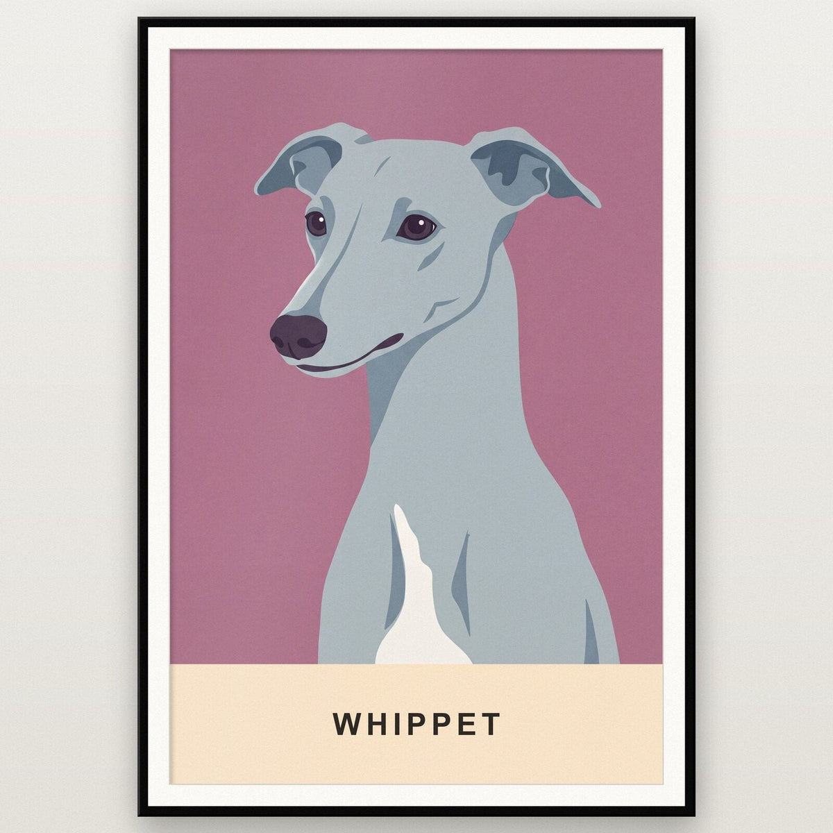 Whippet Dog Portrait Art Print