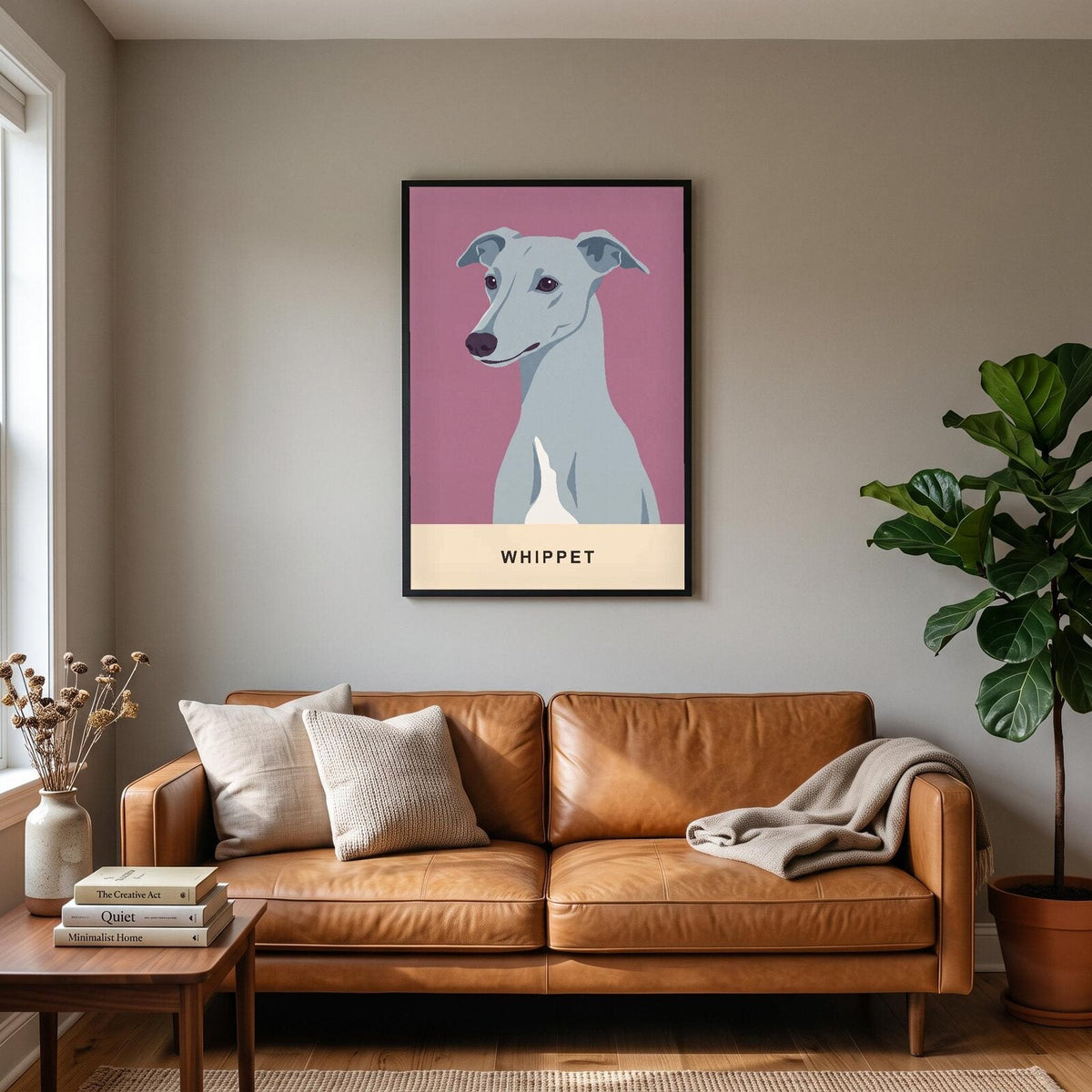 Whippet Dog Portrait Art Print