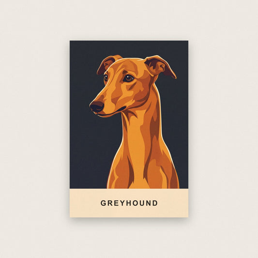 Greyhound Dog Portrait Art Print