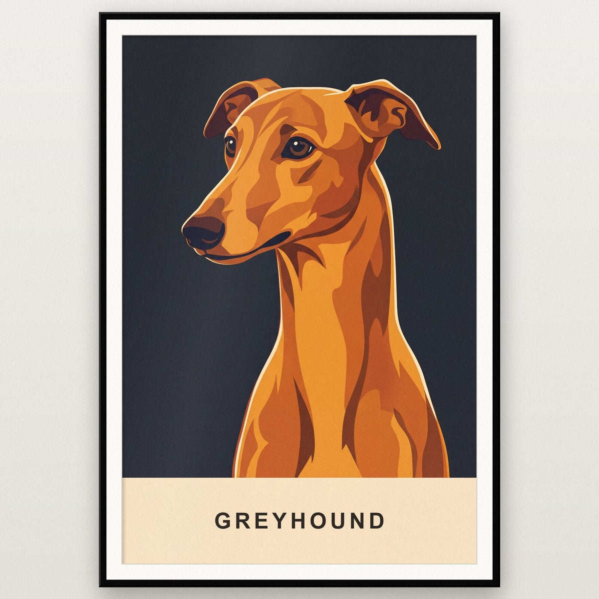 Greyhound Dog Portrait Art Print