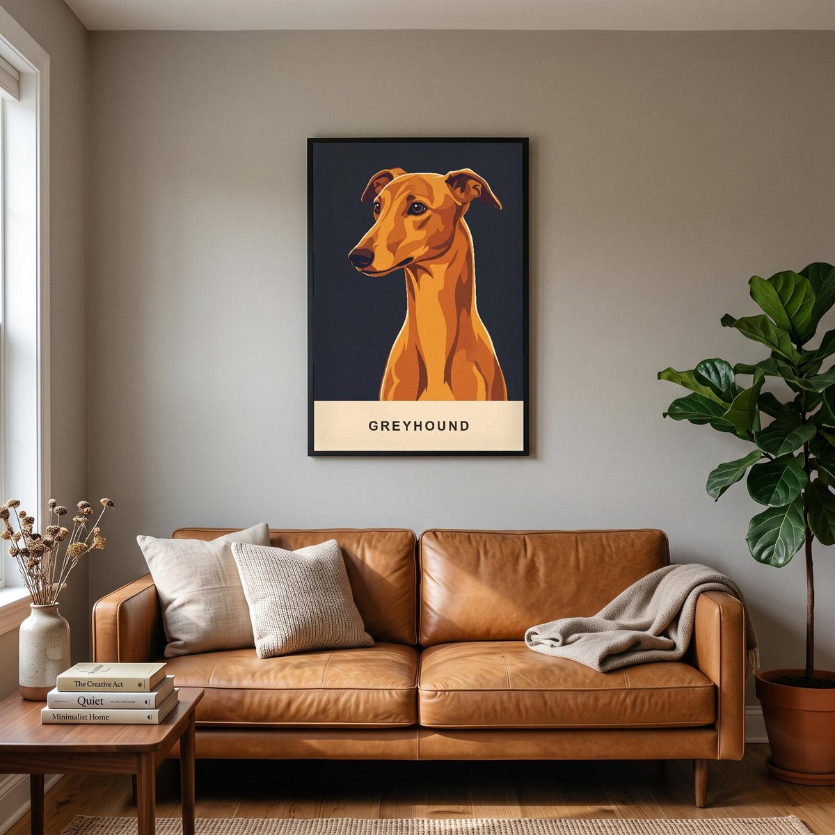 Greyhound Dog Portrait Art Print