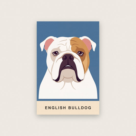 English Bulldog Dog Portrait Art Print