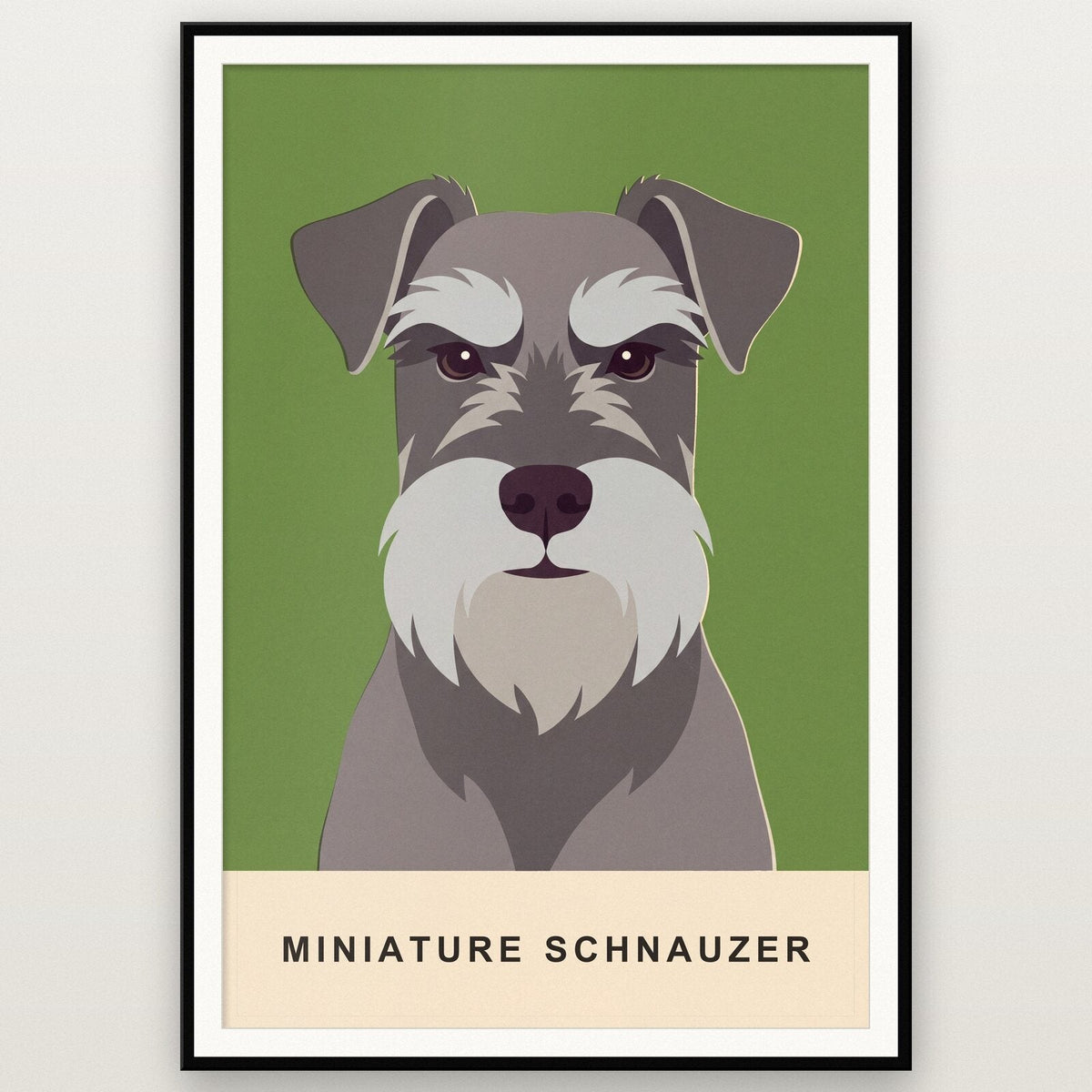 Miniature Schnauzer Dog Portrait Art Print