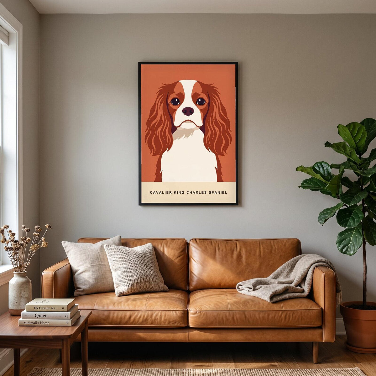 Cavalier King Charles Spaniel Dog Portrait Art Print