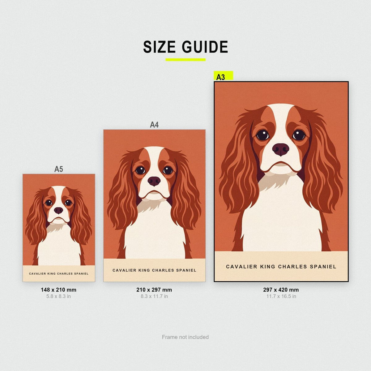 Cavalier King Charles Spaniel Dog Portrait Art Print