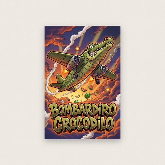 Bombardiro Crocodilo Italian Brainrot Poster