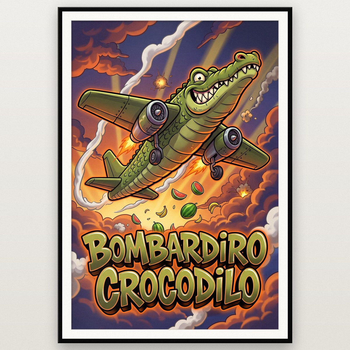 Bombardiro Crocodilo Italian Brainrot Poster