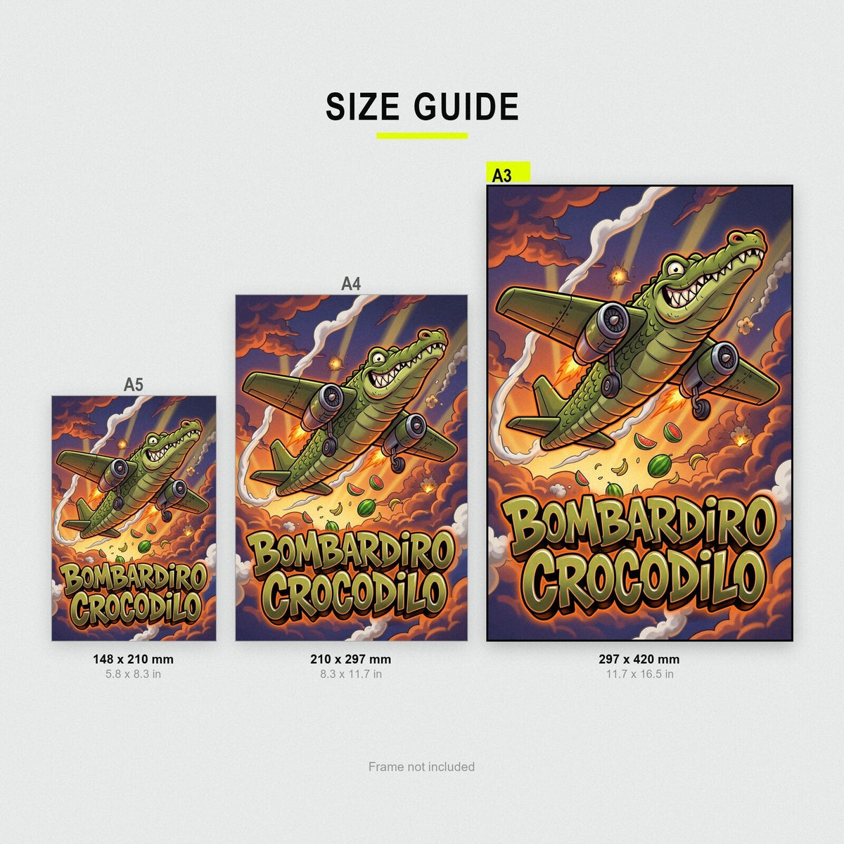 Bombardiro Crocodilo Italian Brainrot Poster