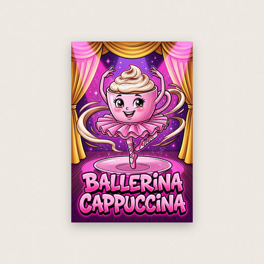 Ballerina Cappuccina Italian Brainrot Poster