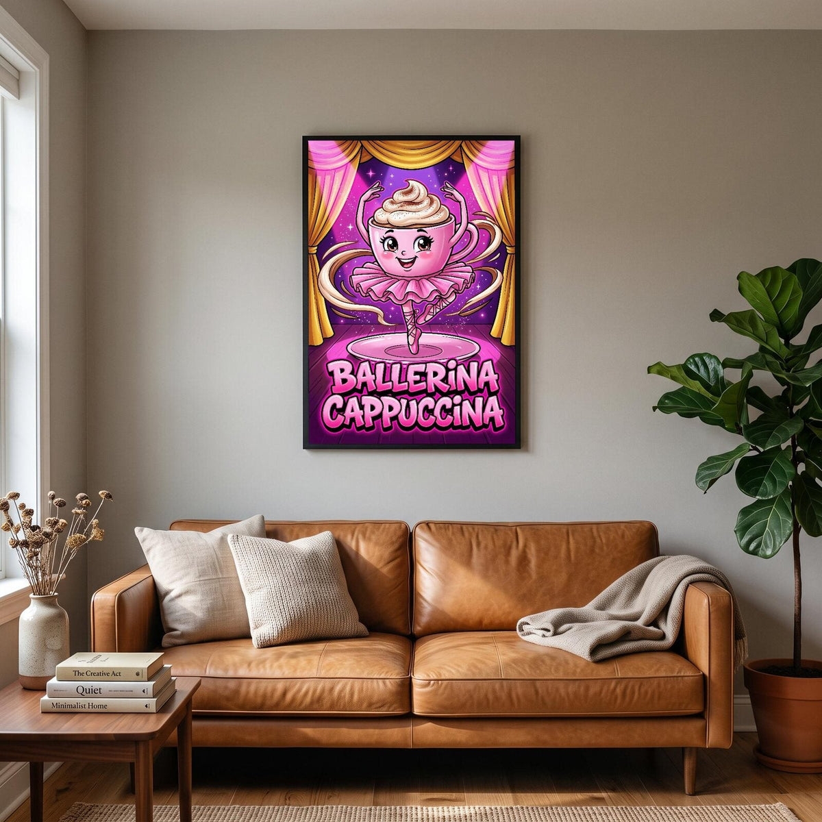 Ballerina Cappuccina Italian Brainrot Poster