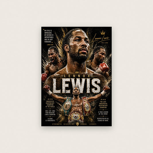 Lennox Lewis The Lion Boxing Print