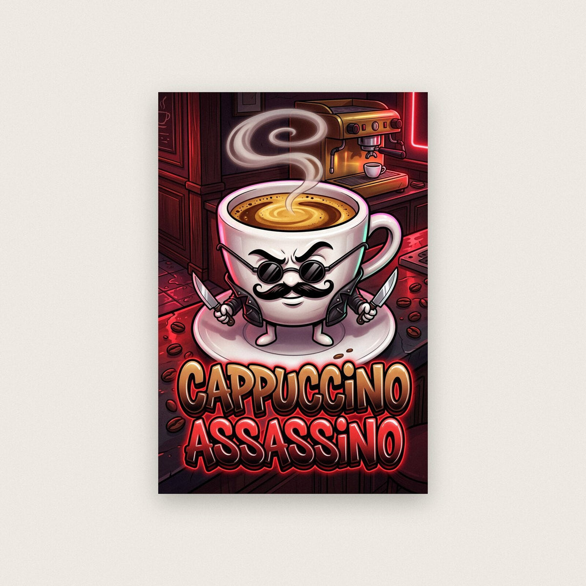 Cappuccino Assassino Italian Brainrot Poster