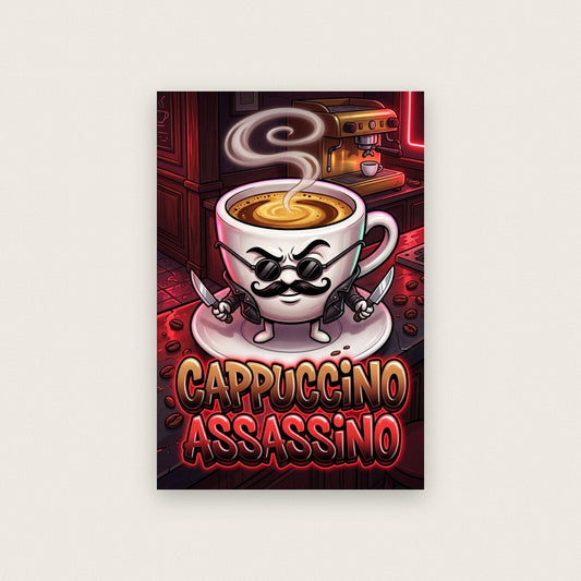 Cappuccino Assassino Italian Brainrot Poster