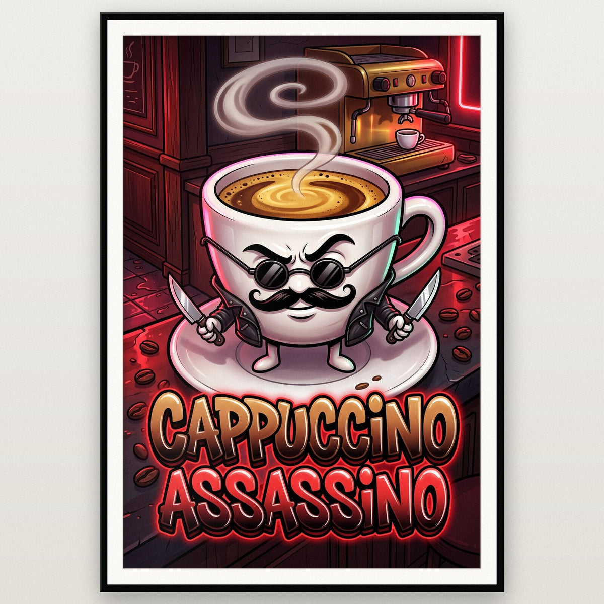 Cappuccino Assassino Italian Brainrot Poster