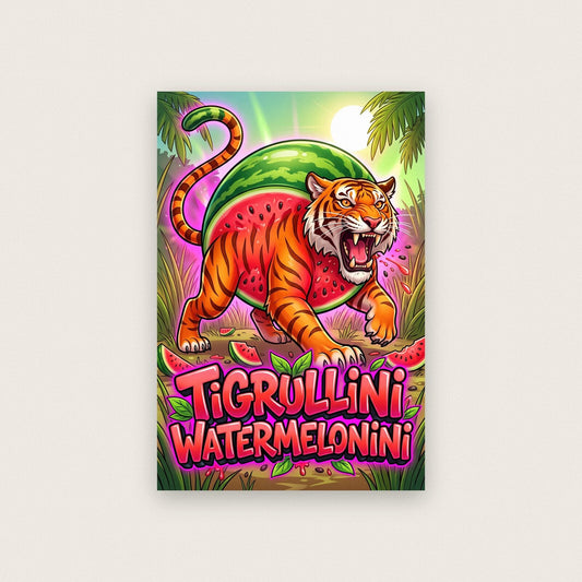Tigrullini Watermelonini Italian Brainrot Poster