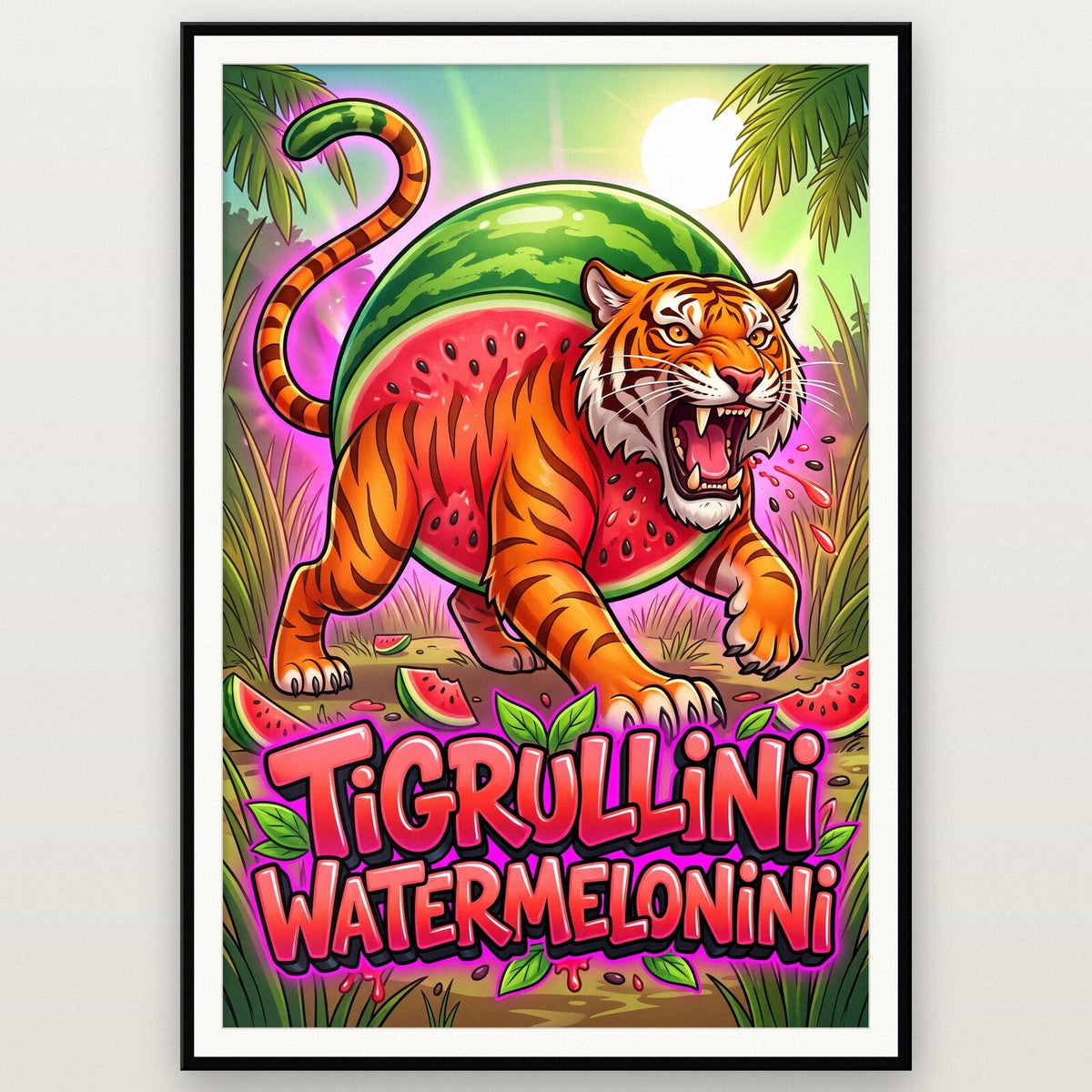 Tigrullini Watermelonini Italian Brainrot Poster