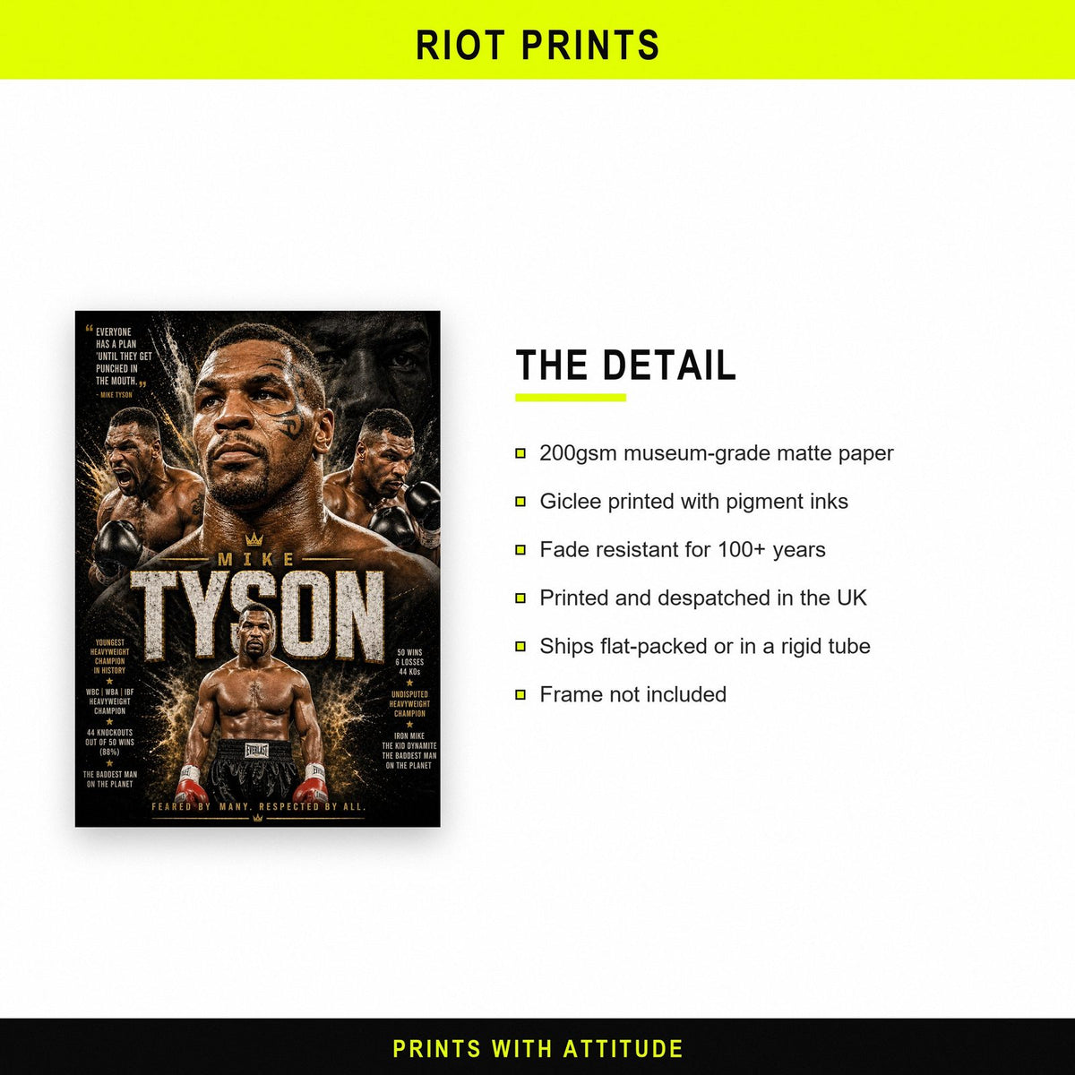Mike Tyson Iron Mike Boxing Print paper and printing specification
