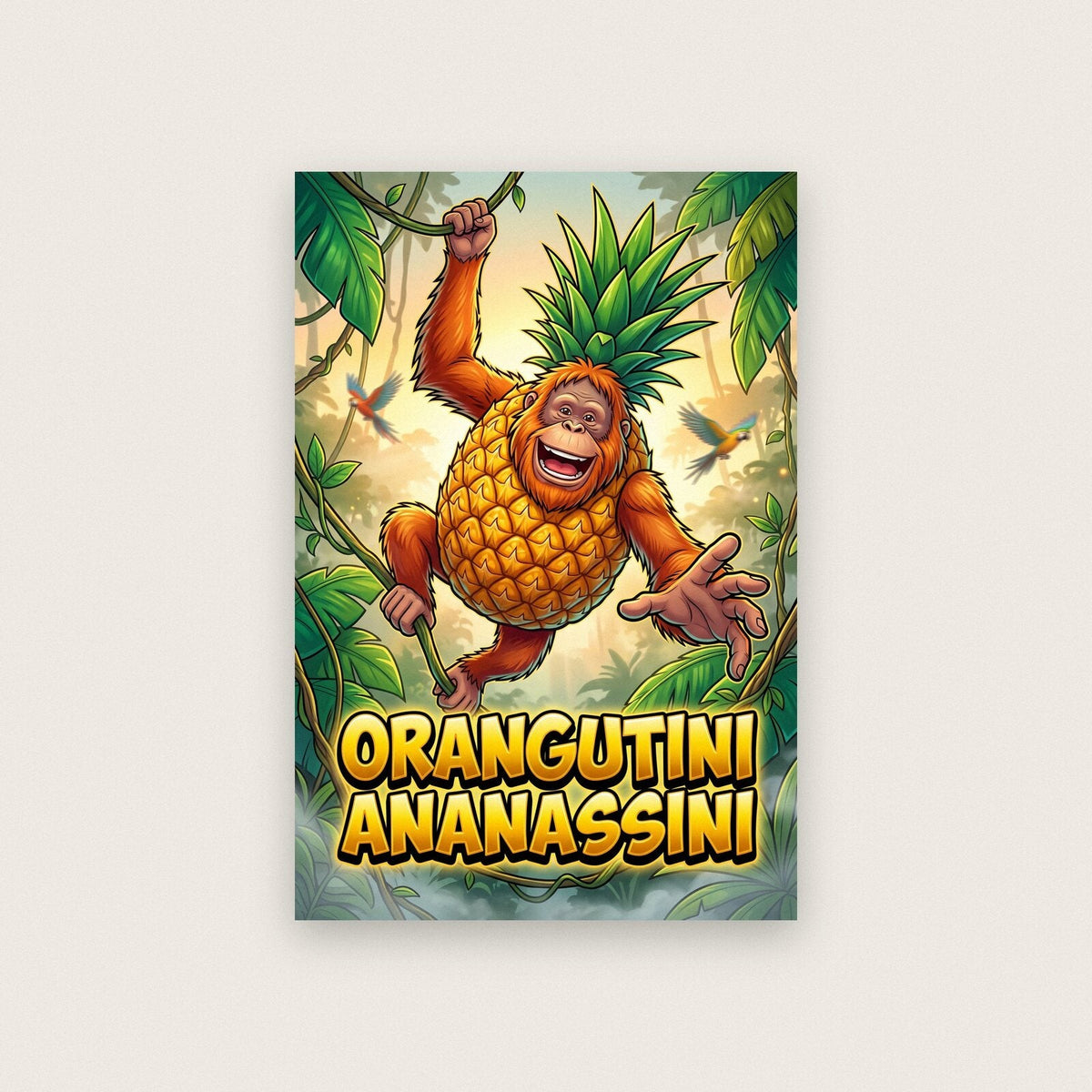 Orangutini Ananassini Italian Brainrot Poster