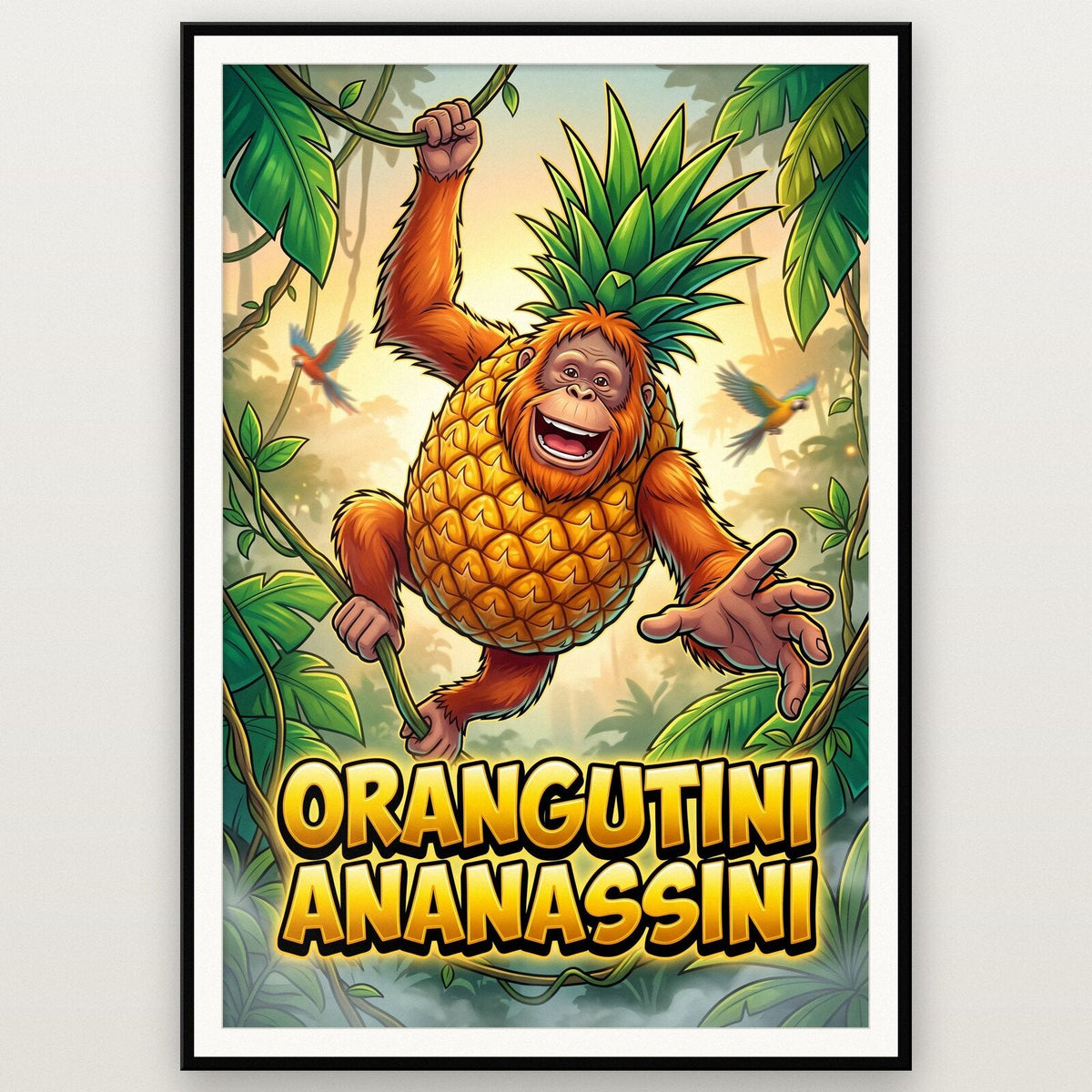 Orangutini Ananassini Italian Brainrot Poster