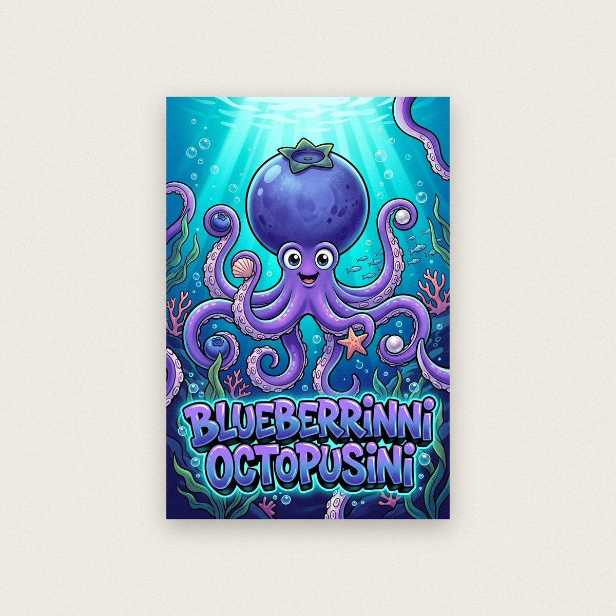 Blueberrinni Octopusini Italian Brainrot Poster