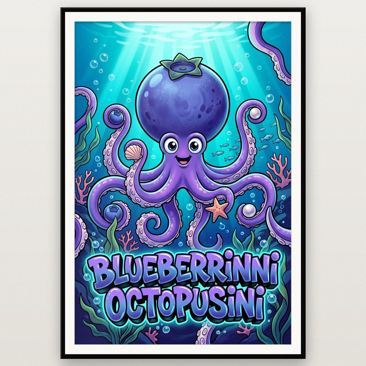 Blueberrinni Octopusini Italian Brainrot Poster