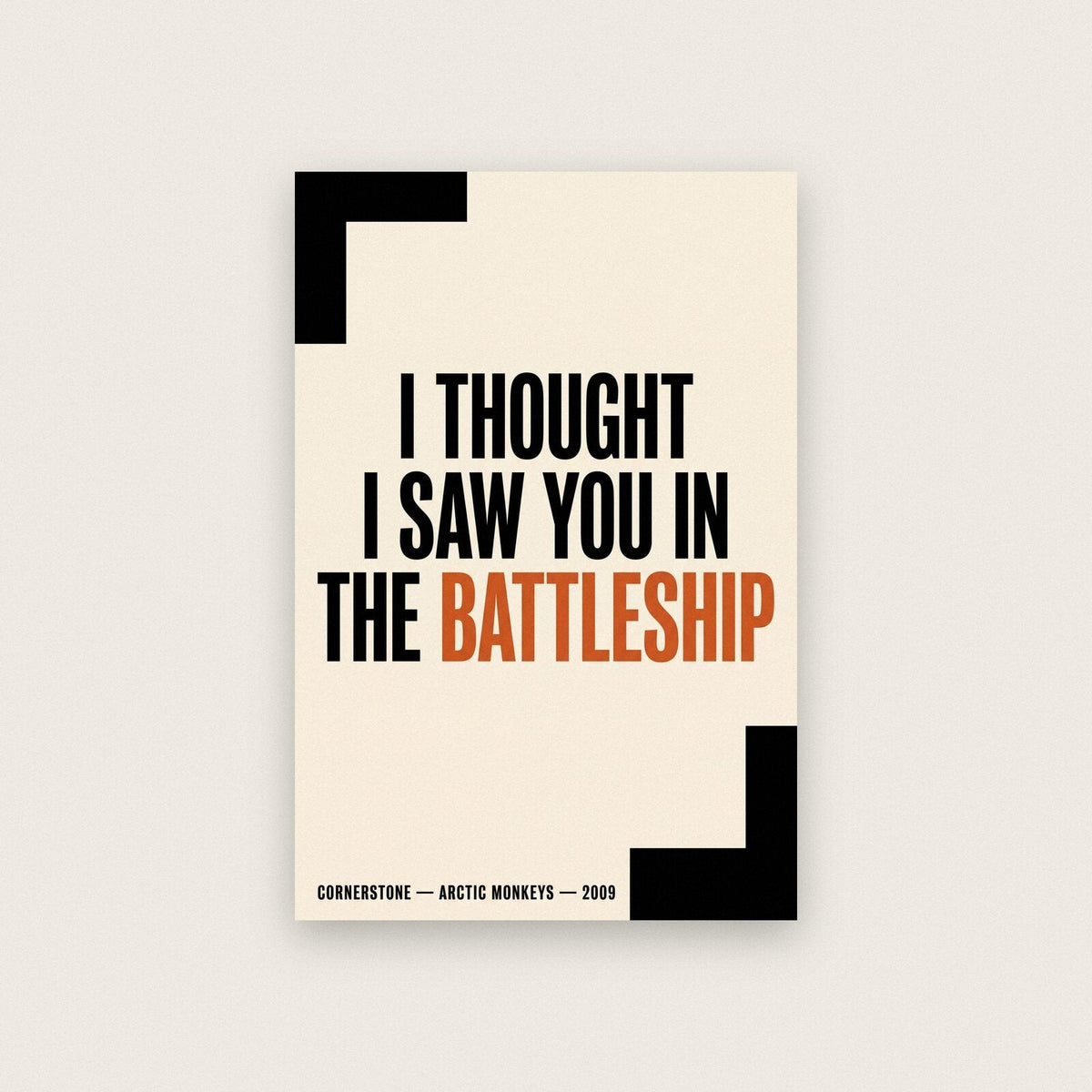 I Thought I Saw You In The Battleship Lyrics Print