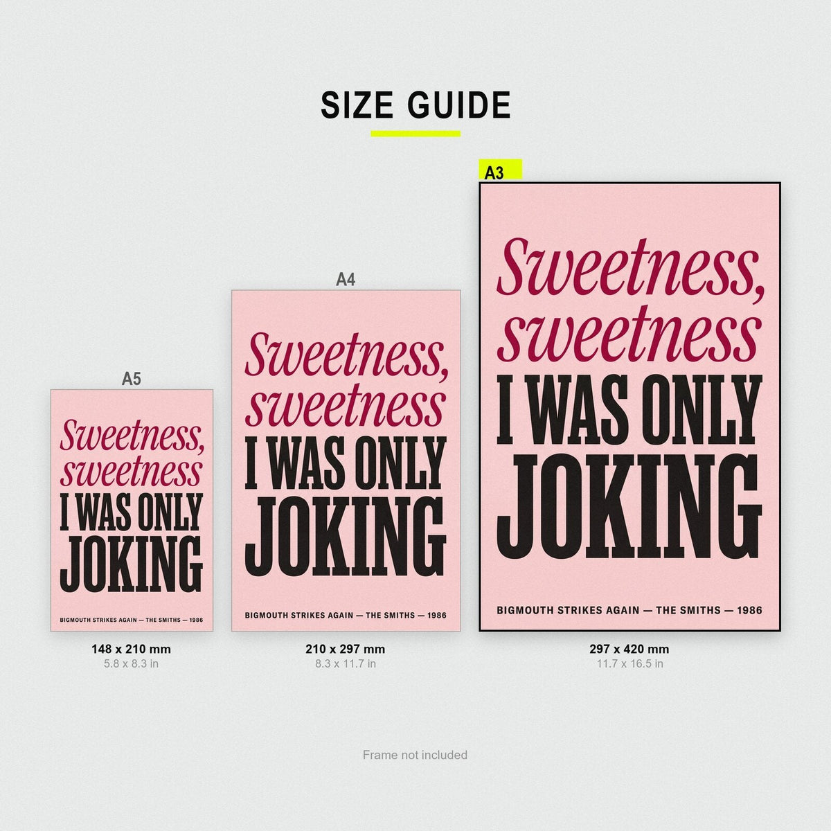 Sweetness Sweetness I Was Only Joking Lyrics Print