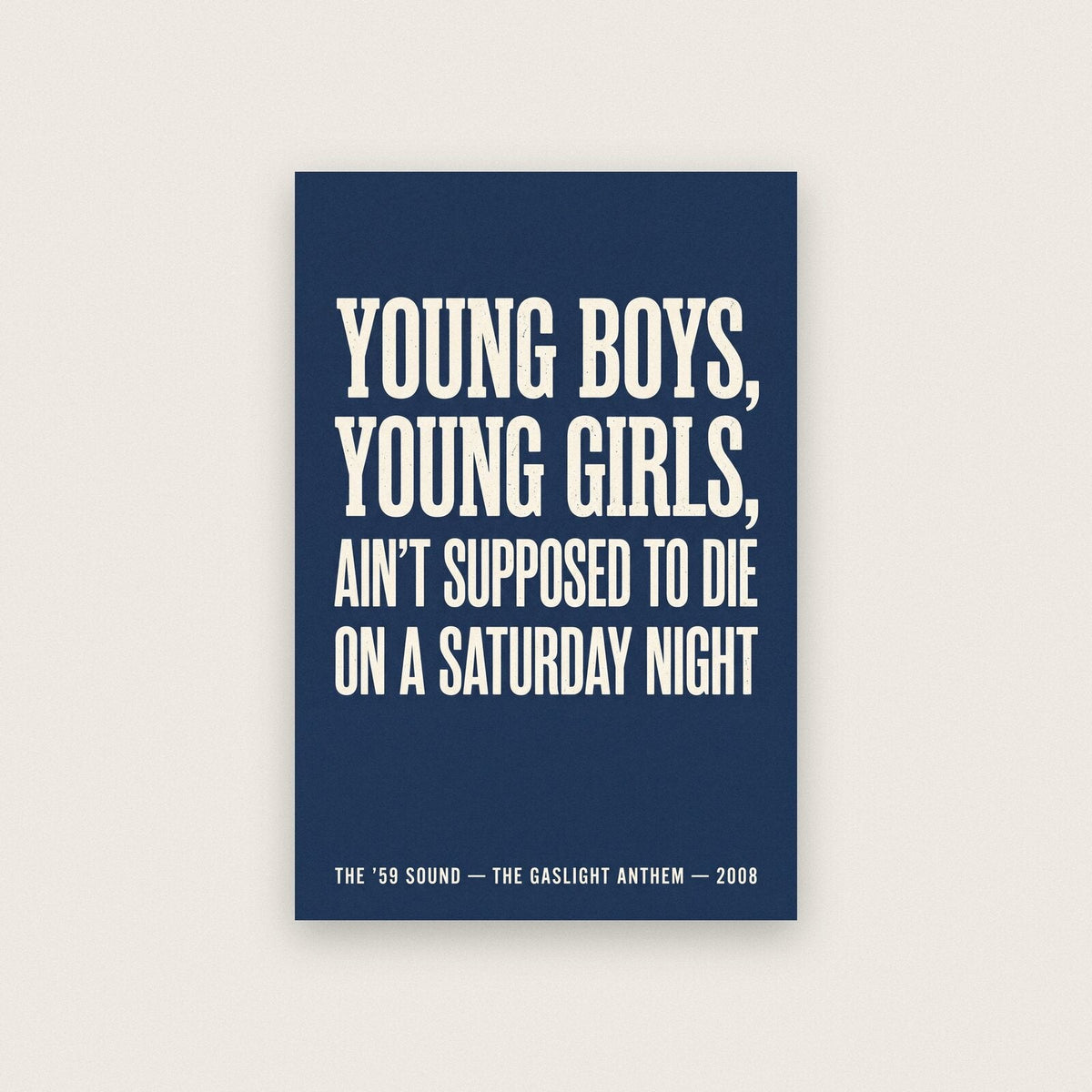 Saturday Night Lyrics Print