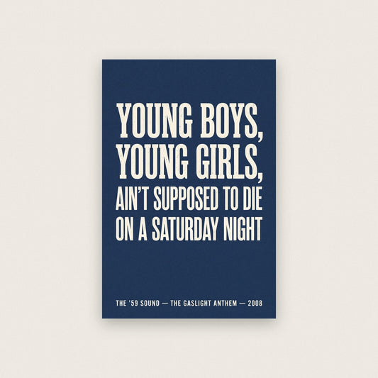 Saturday Night Lyrics Print