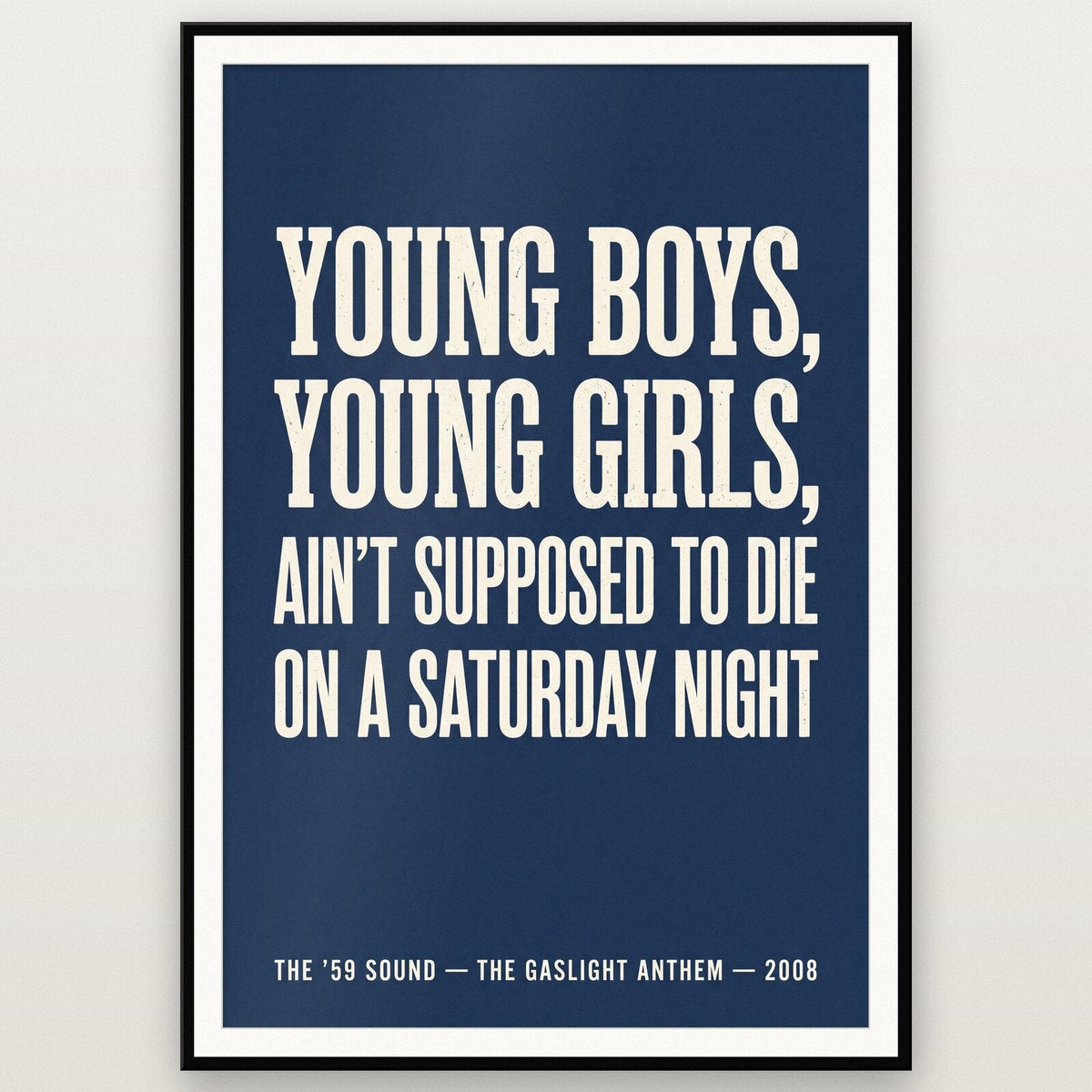 Saturday Night Lyrics Print
