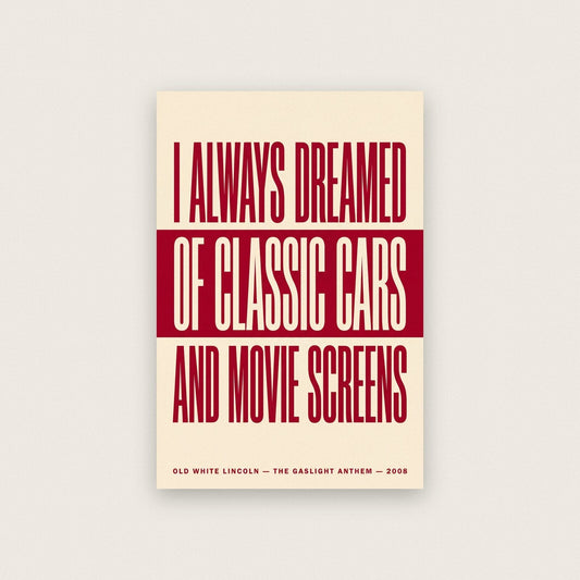 Old White Lincoln Lyrics Print