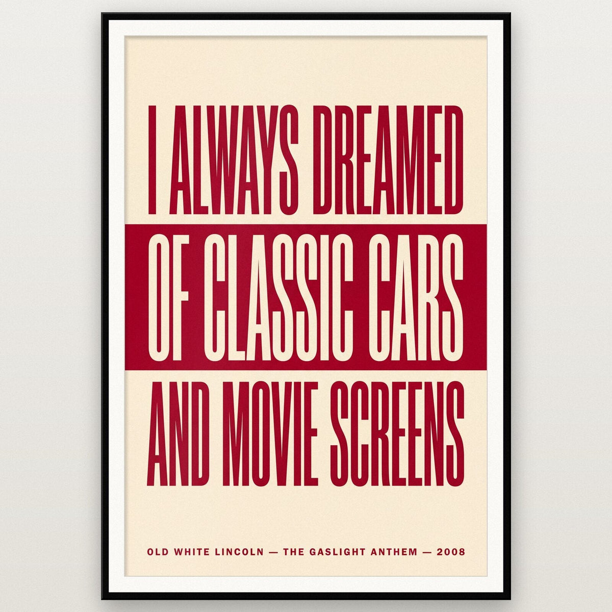 Old White Lincoln Lyrics Print