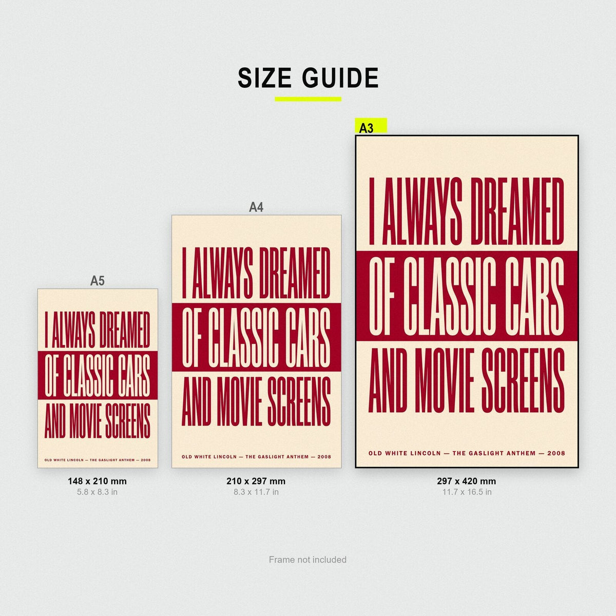 Old White Lincoln Lyrics Print