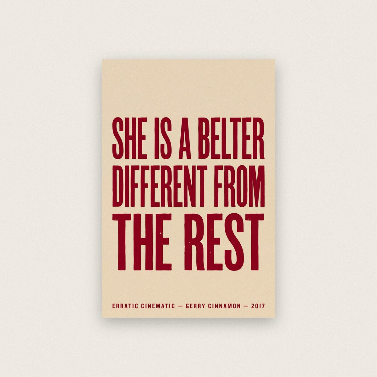 Belter Lyrics Print