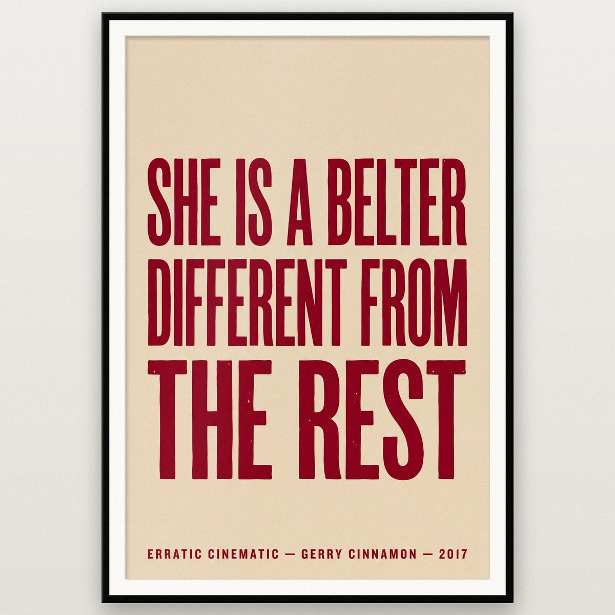 Belter Lyrics Print