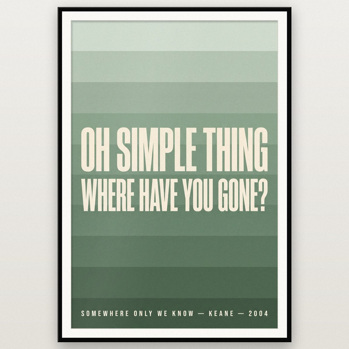 Somewhere Only We Know Keane Lyrics Print