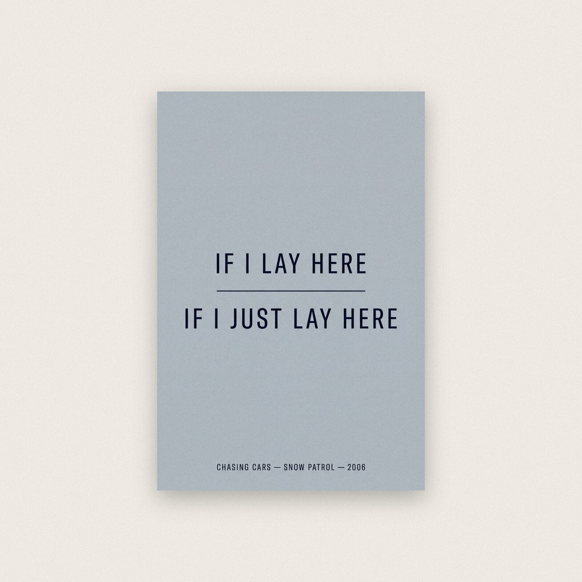 Chasing Cars Lyrics Print