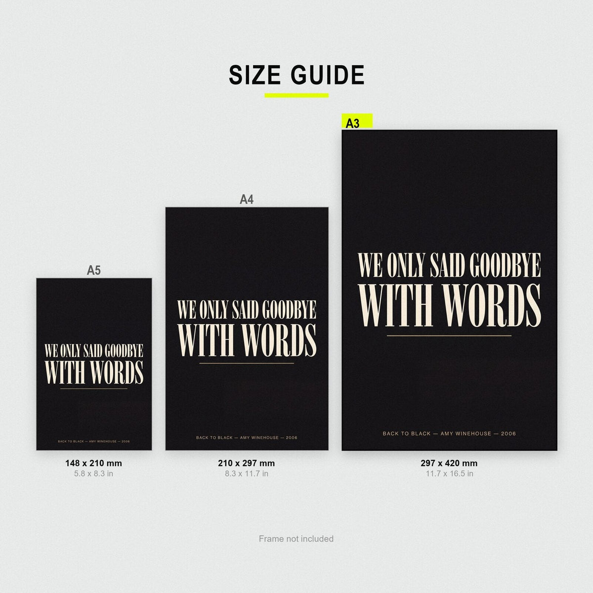 Back To Black Lyrics Print