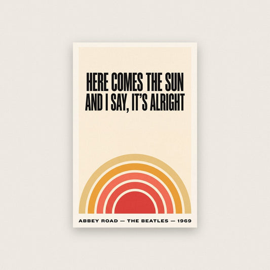 Here Comes The Sun The Beatles Lyrics Print