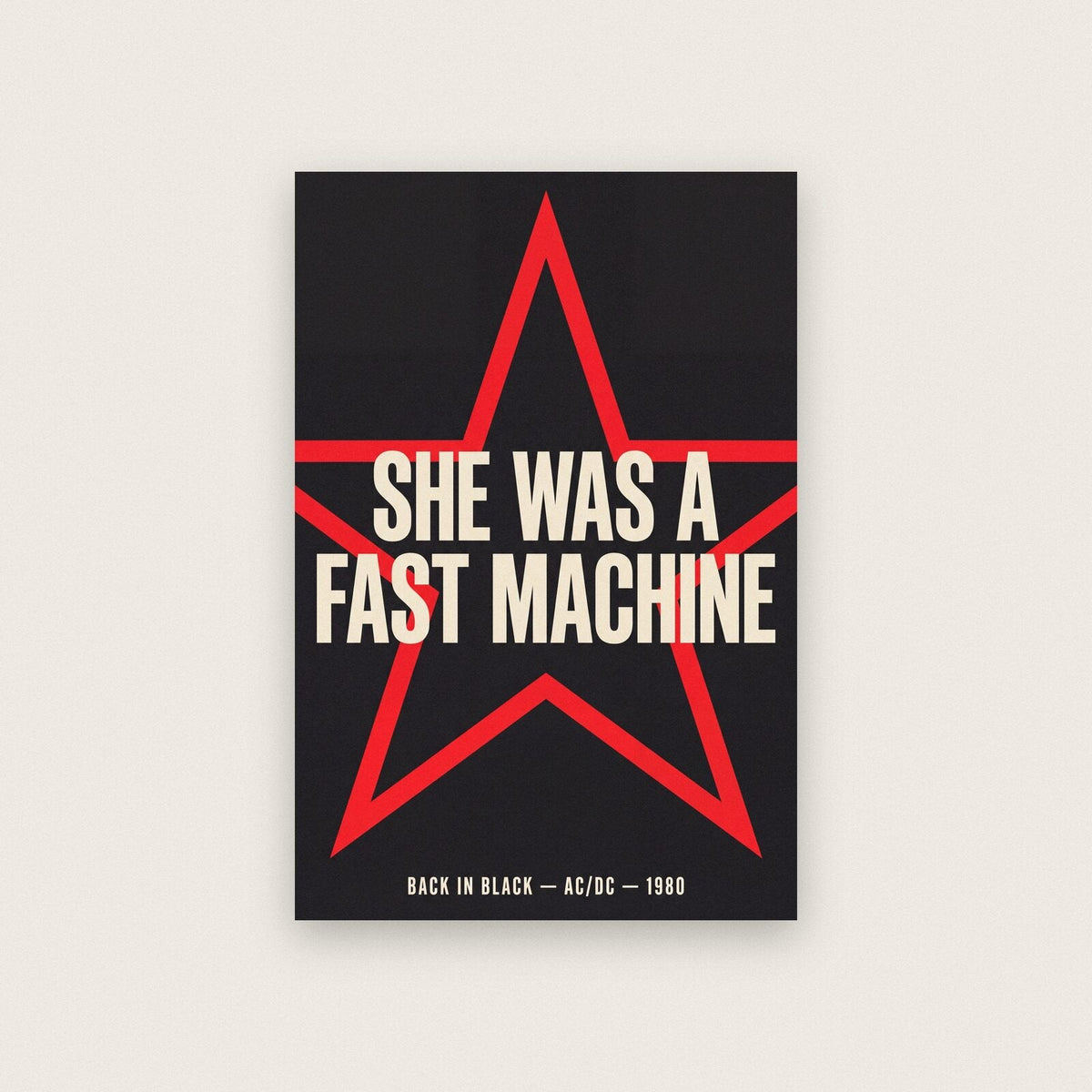 You Shook Me All Night Long Lyrics Print