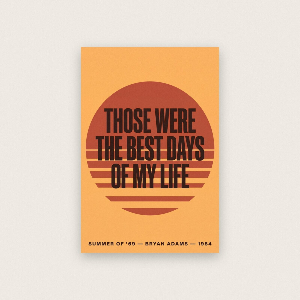 Summer Of 69 Lyrics Print