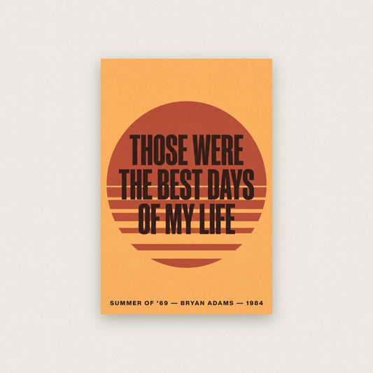 Summer Of 69 Lyrics Print